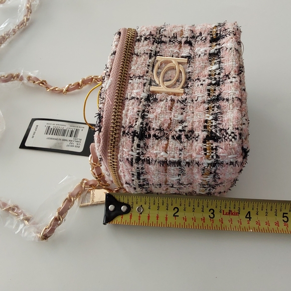 NWT Bebe Pink Tweed Crossbody Bag - Picture 8 of 8